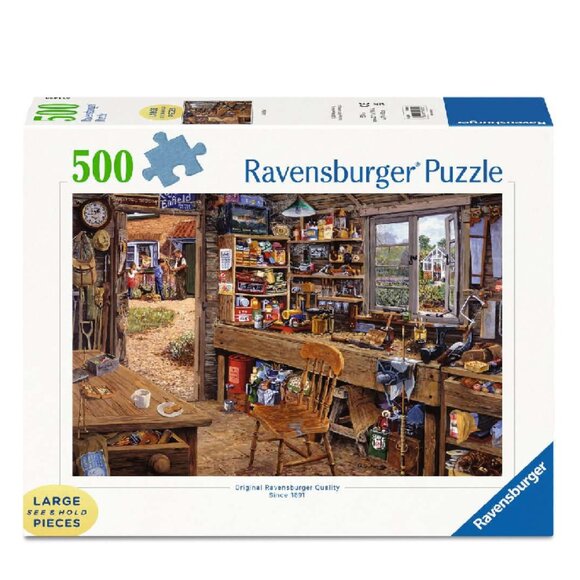 New sealed Ravensburger 500 pcs Large Format Puzzle-Dad's Shed - Picture 1 of 11